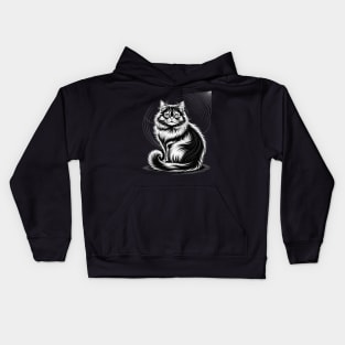 Line Art British Longhair Cat Straight Kids Hoodie